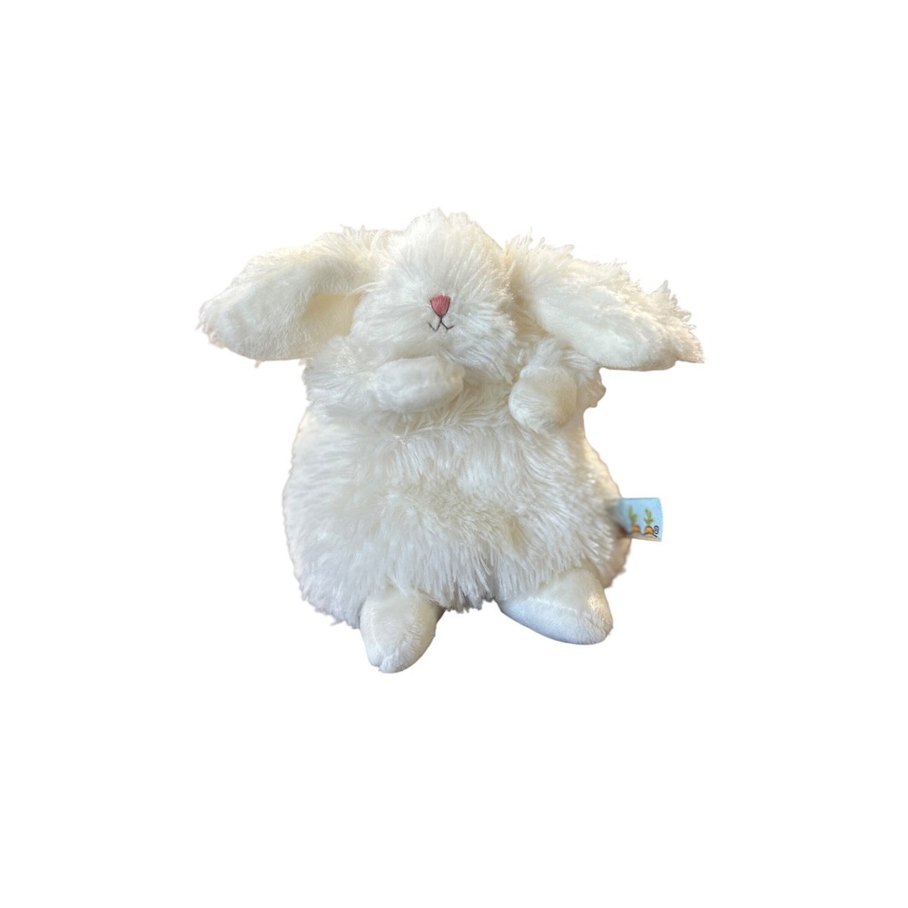 Bunnies By The Bay Wee Nibble Bunny White Shaggy‎ Plush Stuffed Animal Toy 6"